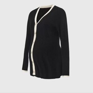 Black Maternity Cardigan Sweater